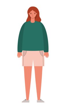 İzole edilmiş Avatar kadın çizgi film vektör tasarımı