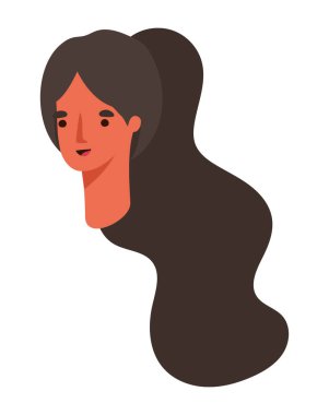 İzole edilmiş Avatar kadın çizgi film vektör tasarımı