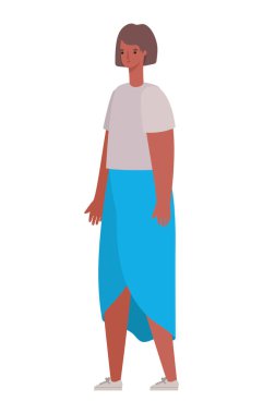 İzole edilmiş Avatar kadın çizgi film vektör tasarımı