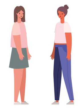 Kadınlar karikatür vektör tasarımını avatarlar