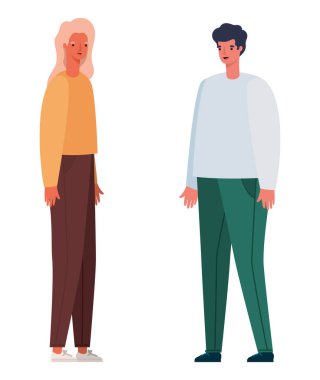 Kadın ve erkek avatar vektör tasarımı
