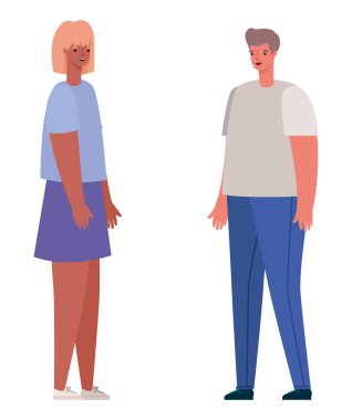 Kadın ve erkek avatar vektör tasarımı