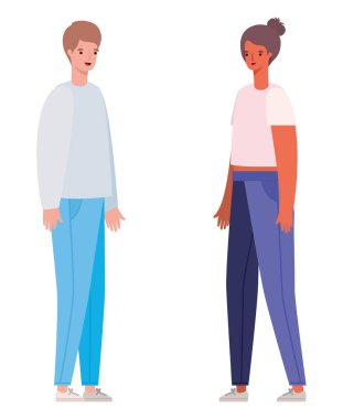 Kadın ve erkek avatar vektör tasarımı