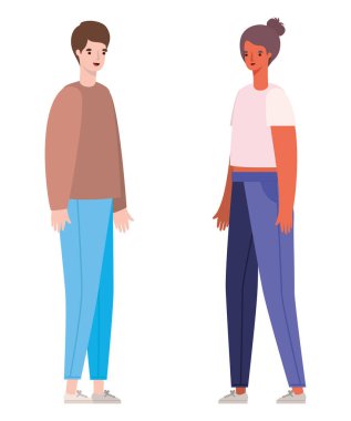 Kadın ve erkek avatar vektör tasarımı