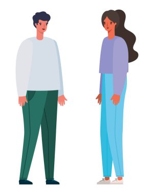 Kadın ve erkek avatar vektör tasarımı