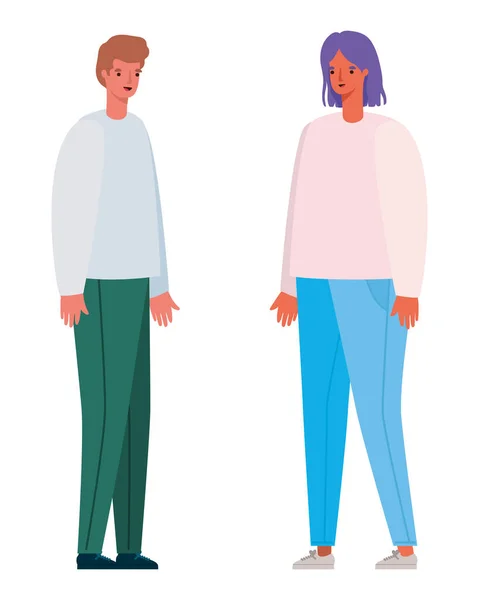 Kobieta i mężczyzna Avatar wektor projektu kreskówki — Wektor stockowy