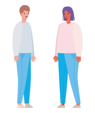 Kadın ve erkek avatar vektör tasarımı