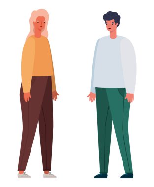 Kadın ve erkek avatar vektör tasarımı