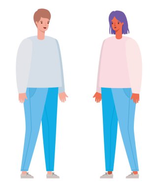 Kadın ve erkek avatar vektör tasarımı