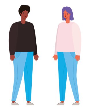 Kadın ve erkek avatar vektör tasarımı