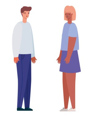 Kadın ve erkek avatar vektör tasarımı