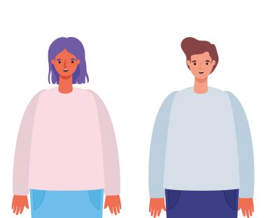 Kadın ve erkek avatar vektör tasarımı