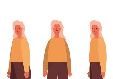 Kadınlar karikatür vektör tasarımını avatarlar