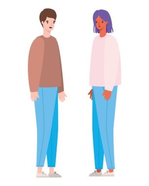 Kadın ve erkek avatar vektör tasarımı