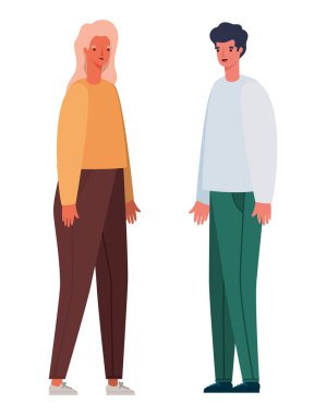 Kadın ve erkek avatar vektör tasarımı