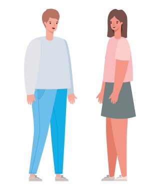 Kadın ve erkek avatar vektör tasarımı