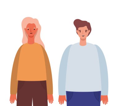 Kadın ve erkek avatar vektör tasarımı