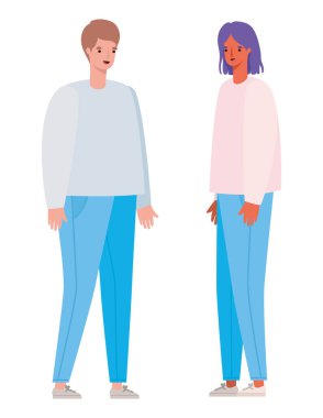 Kadın ve erkek avatar vektör tasarımı