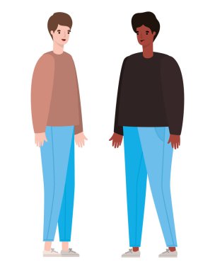 Erkekler karikatür vektör tasarımını avatarlar