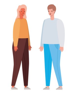 Kadın ve erkek avatar vektör tasarımı