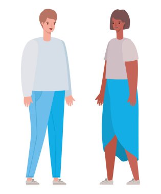 Kadın ve erkek avatar vektör tasarımı