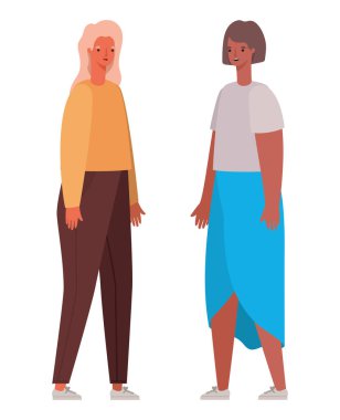 Kadınlar karikatür vektör tasarımını avatarlar