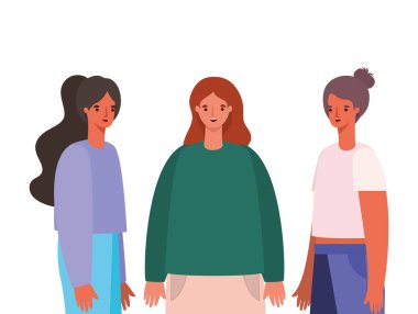 Kadınlar karikatür vektör tasarımını avatarlar