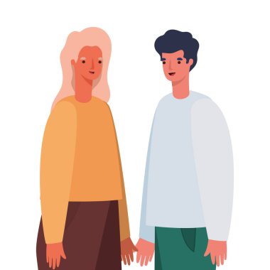 Kadın ve erkek avatar vektör tasarımı