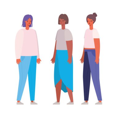 Kadınlar karikatür vektör tasarımını avatarlar