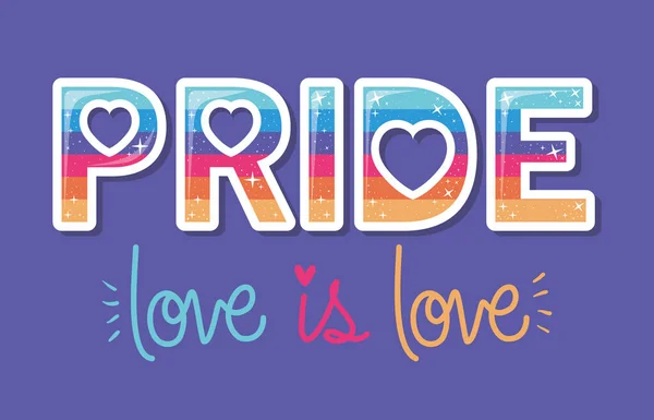 Lgtbi orgullo y amor es el amor vector de diseño — Archivo Imágenes Vectoriales