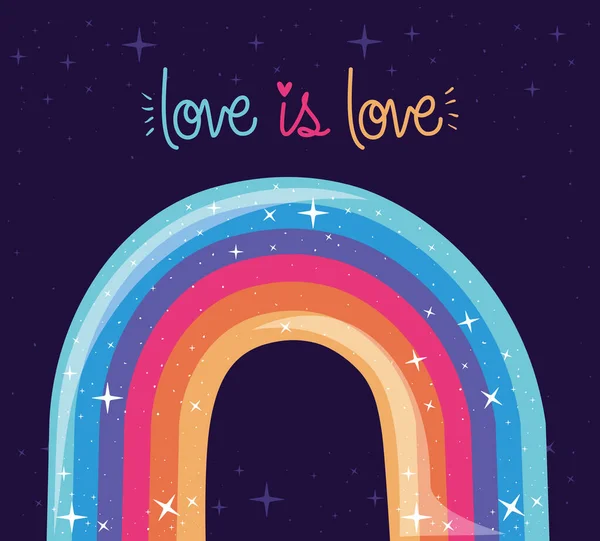 Любовь - это любовь и радужный вектор — стоковый вектор
