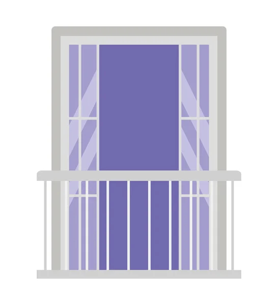 Fenêtre transparente avec design vectoriel de balcon — Image vectorielle