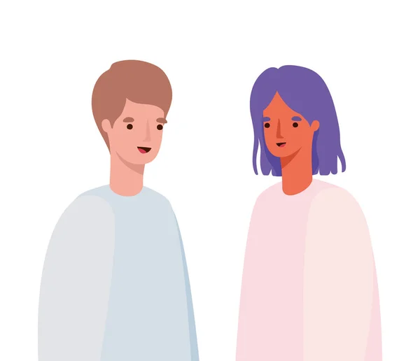 Woman and man avatar vector design — Stock Vector