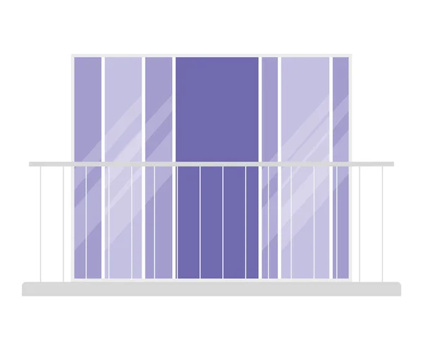 Transparent window with balcony vector design — Stock Vector