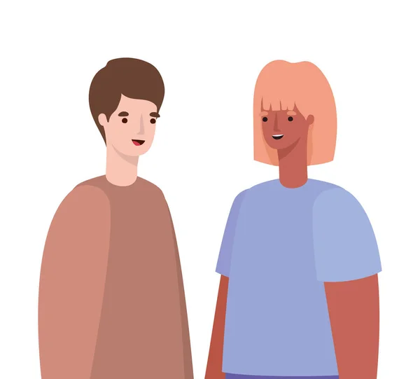 Donna e uomo avatar design vettoriale — Vettoriale Stock