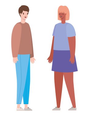 Kadın ve erkek avatar vektör tasarımı