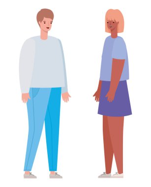 Kadın ve erkek avatar vektör tasarımı