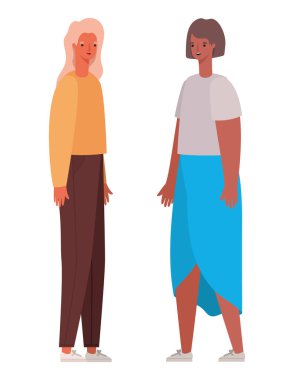 iki kadın avatarların vektör tasarımı