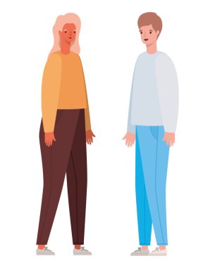 Kadın ve erkek avatar vektör tasarımı