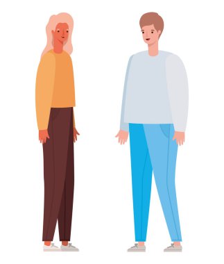 Kadın ve erkek avatar vektör tasarımı