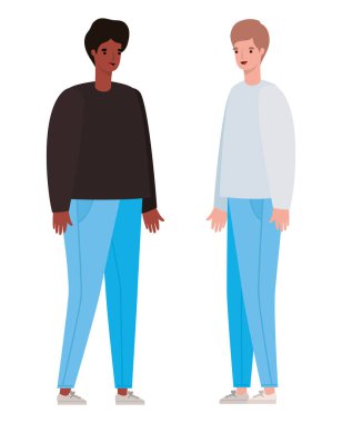 iki adam avatarların vektör tasarımı