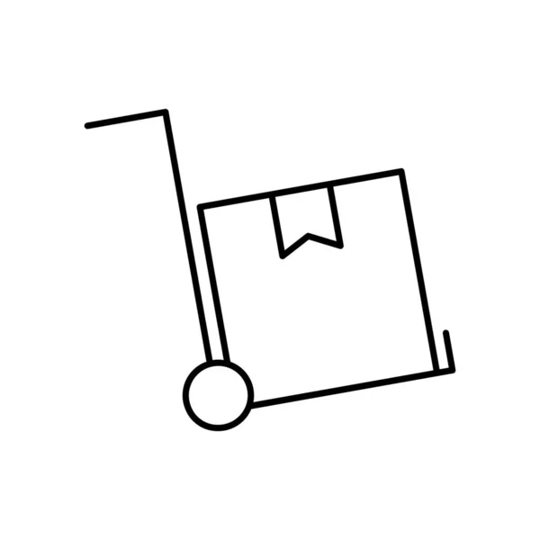 Dodací box nad designem vektoru stylu řádku vozíku — Stockový vektor