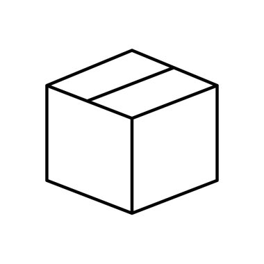 Teslimat kutusu çizgisi biçim vektör tasarımı