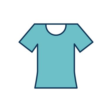 İzole edilmiş tshirt çizgisi ve biçim ikonu vektör tasarımını doldur