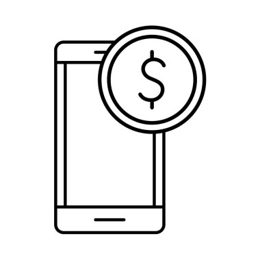 Bozuk para ve akıllı telefon hattı biçim vektör tasarımı