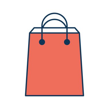 alışveriş poşeti hattı ve biçim ikonu vektör tasarımını doldur