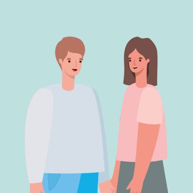 Kadın ve erkek avatar vektör tasarımı