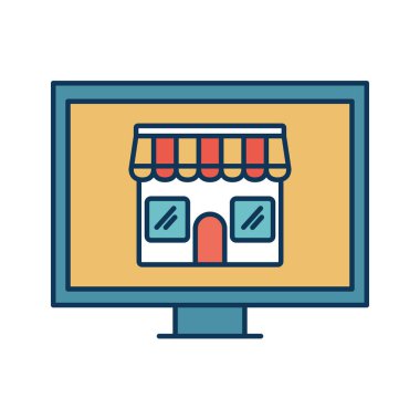 Bilgisayar satırı içinde sakla ve biçim ikonu vektör tasarımını doldur