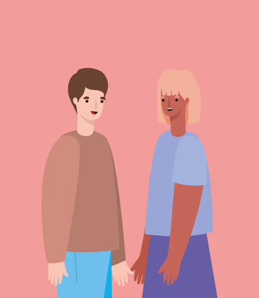 Kadın ve erkek avatar vektör tasarımı — Stok Vektör