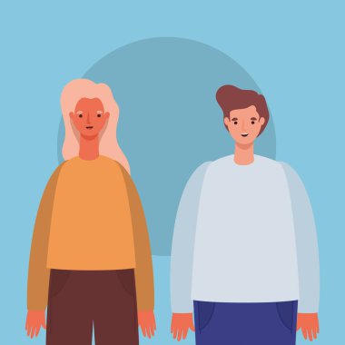 Kadın ve erkek avatar vektör tasarımı